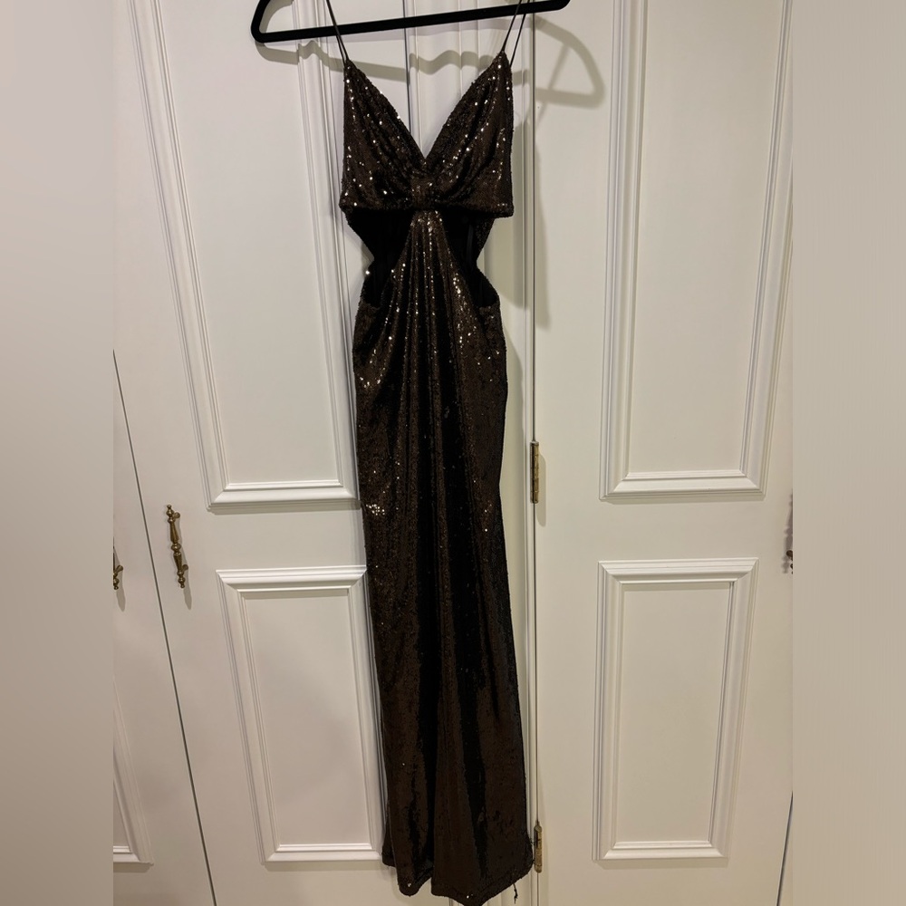 Elegant Black Sequin Evening Gown